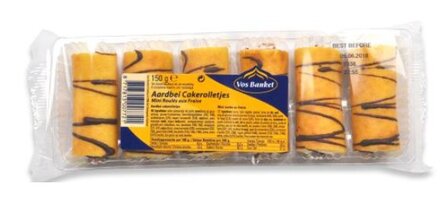 Vos aardbei cakerolletjes