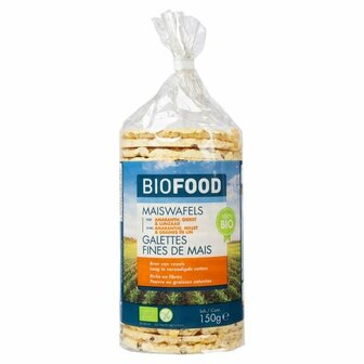 Biofood Maiswafels met lijnzaad Bio